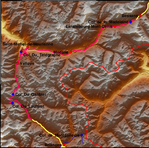 Karte: Col du Galibier