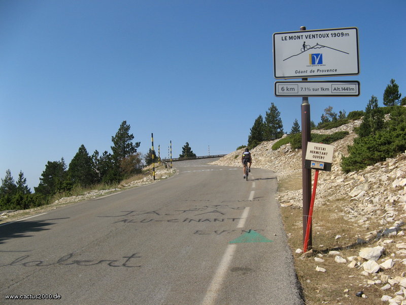 Schild am Mont Ventoux