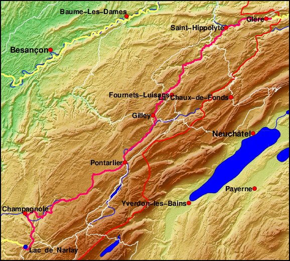 Karte: Lac de Narlay - Glere