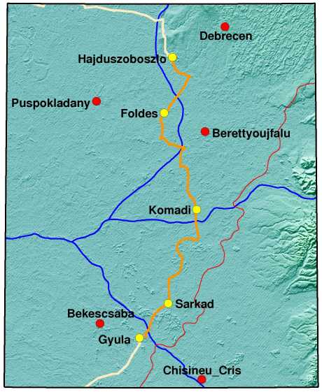 Karte_Hajdúszoboszló - Gyula